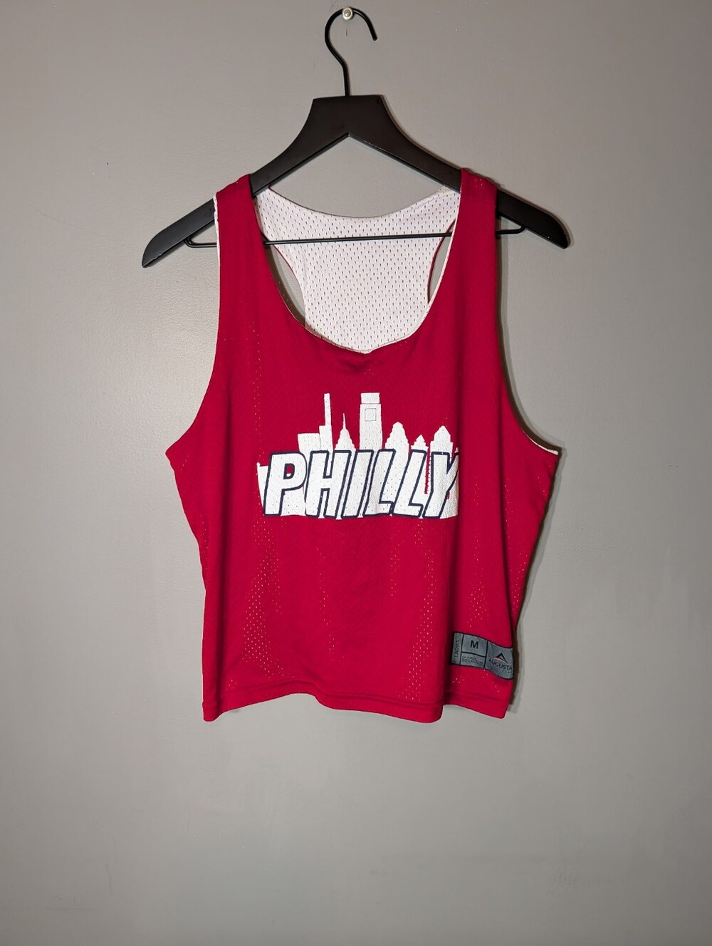 Augusta Sportswear Red Philly Reversible Cropped Tank Top